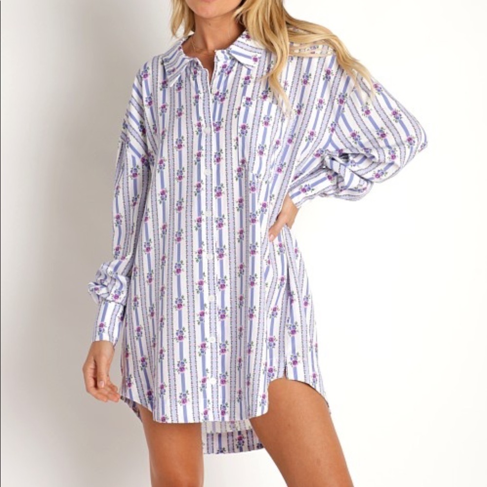 For Love & Lemons Dahlia Boyfriend Shirt size M